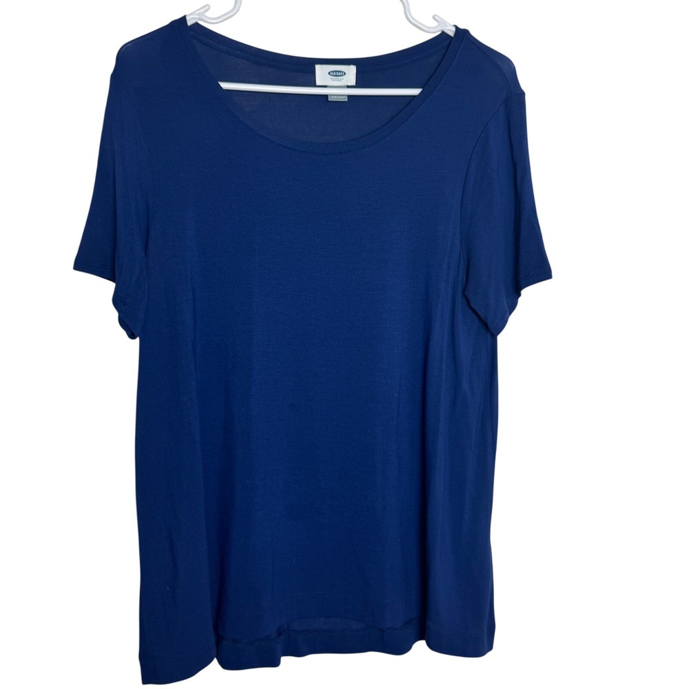Old Navy Women's Blue Short Sleeve Crew Neck TShirt Swing‎ Tee Size Medium